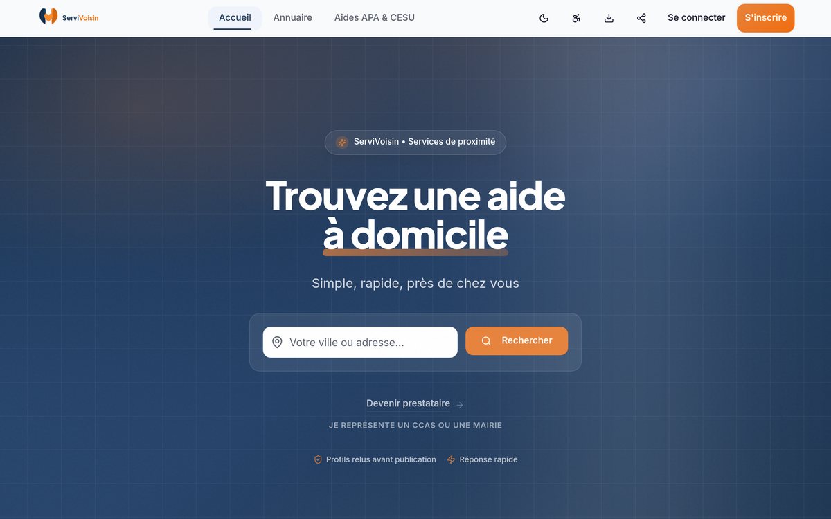 Aperçu du site ServiVoisin